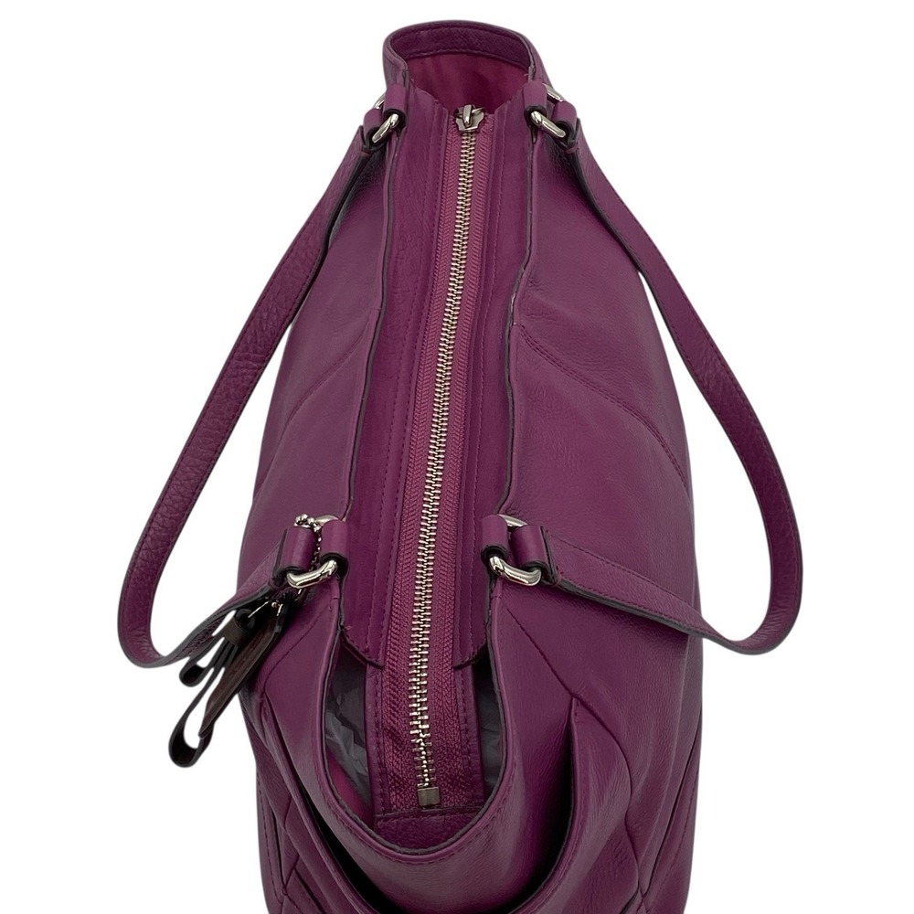 Coach Park Carrie‎ Purple Leather Satchel Tote Shoulder Bag F23284 - Picture 7 of 16